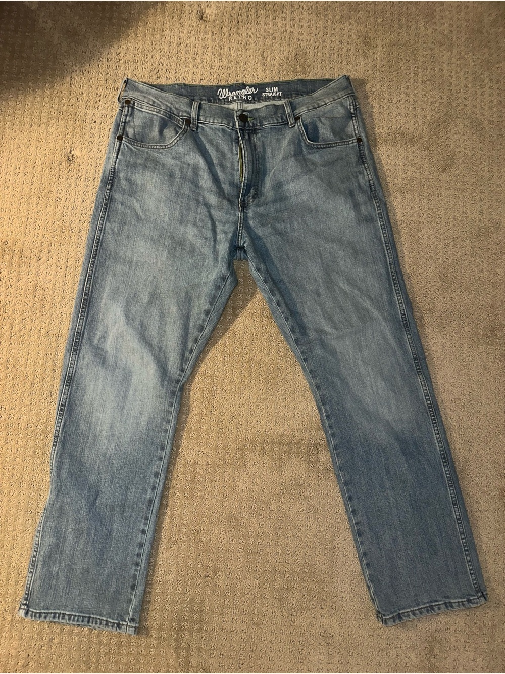 Wrangler Slim Straight Men’s Light Blue Jeans- 36/30